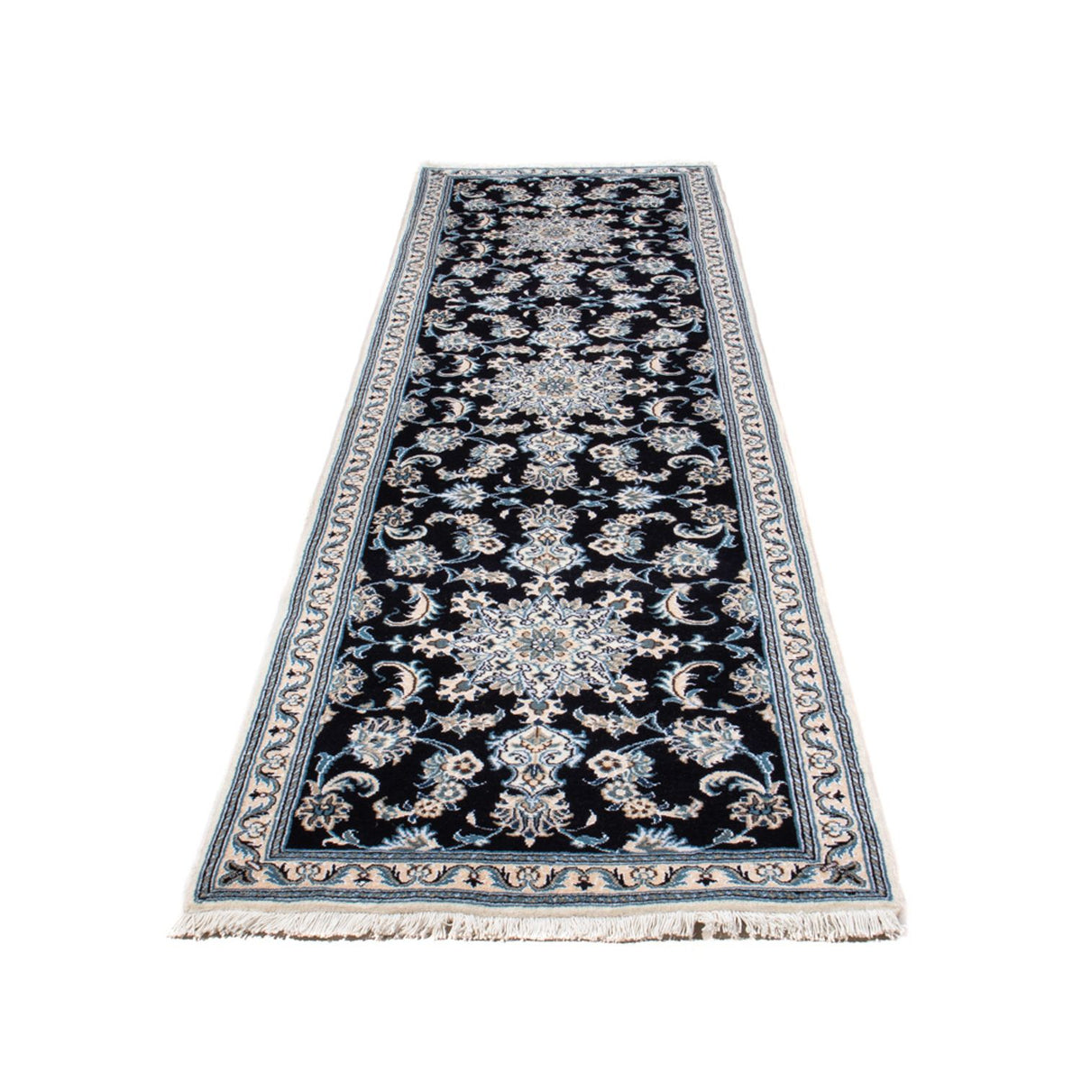 Loper Perzisch tapijt - Nain - 287 x 79 cm - donkerblauw