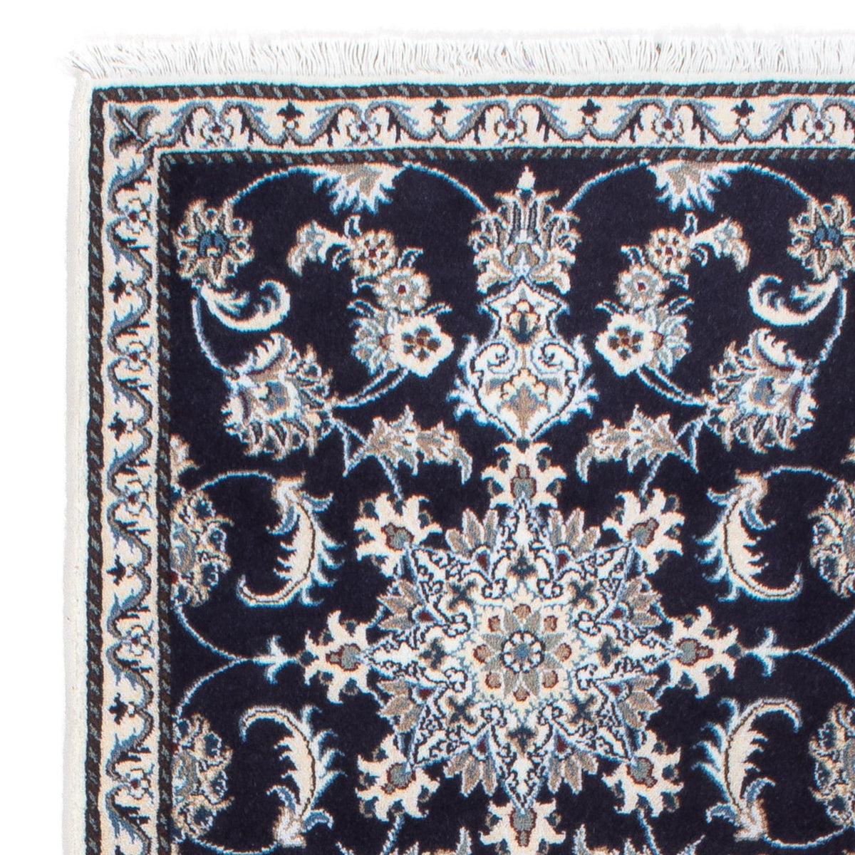 Loper Perzisch tapijt - Nain - 200 x 79 cm - donkerblauw