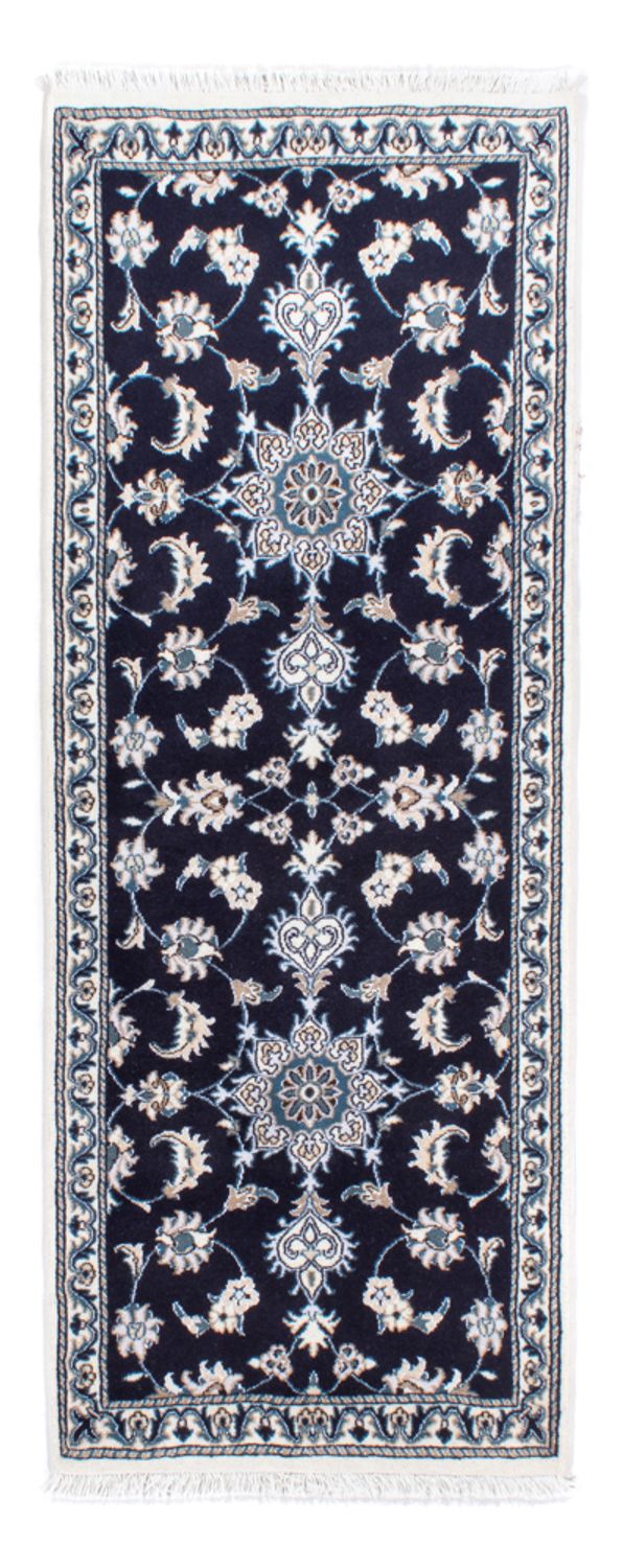 Loper Perzisch tapijt - Nain - 202 x 78 cm - donkerblauw