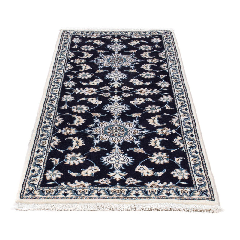 Loper Perzisch tapijt - Nain - 202 x 78 cm - donkerblauw