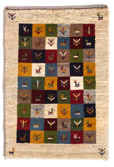 Perzische Gabbeh Tapijt 62x90cm - Perserteppich Wollteppich
