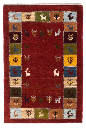 Gabbeh tapijt - Perzisch - 88 x 61 cm - veelkleurig