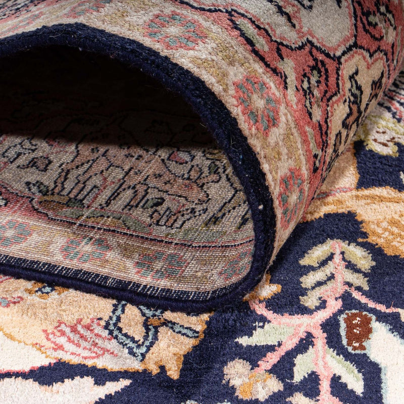 Zijden tapijt - Kashmir Silk - 215 x 133 cm - donkerblauw