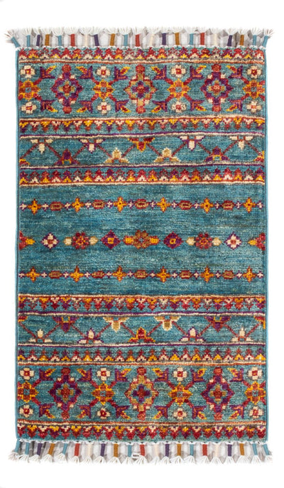 Ariana Tapijt 40x61cm - Oosters Tapijt - turkoois