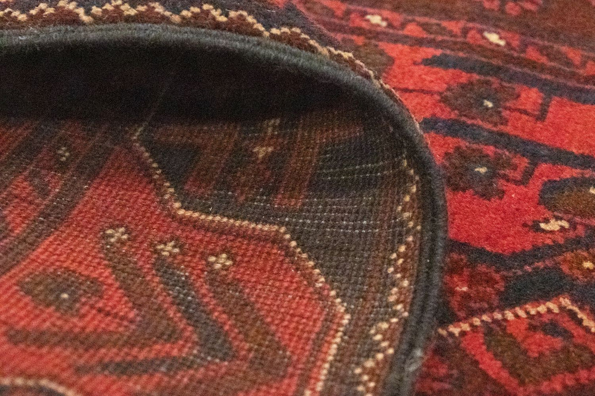 Loper Afghaans tapijt - Kunduz - 295 x 75 cm - rood