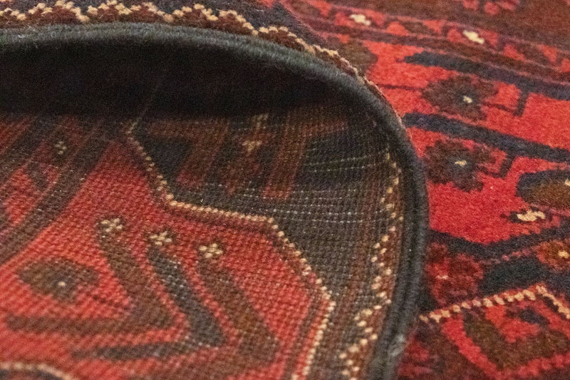 Loper Afghaans tapijt - Kunduz - 295 x 75 cm - rood