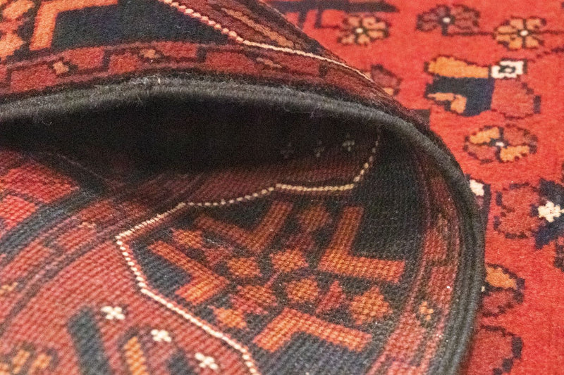 Loper Afghaans tapijt - Kunduz - 288 x 78 cm - rood