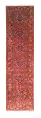 Loper Afghaans tapijt - Kunduz - 390 x 82 cm - rood
