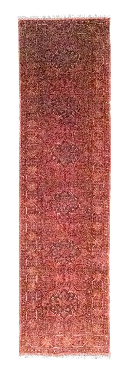 Loper Afghaans tapijt - Kunduz - 390 x 82 cm - rood