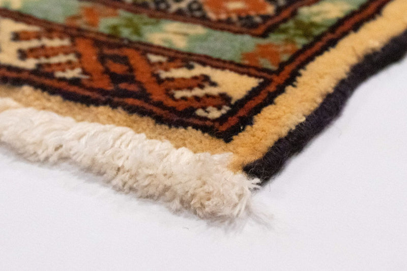 Turkaman tapijt - 93 x 63 cm - blauw