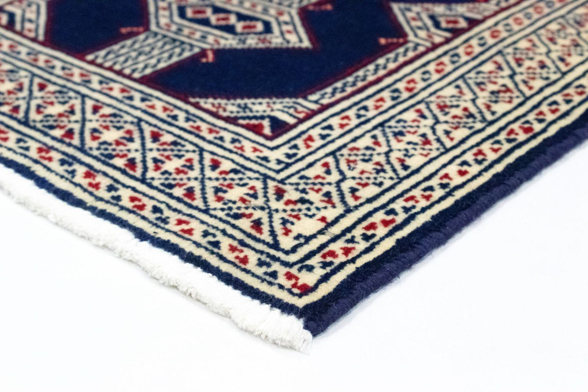 Turkaman tapijt - 90 x 62 cm - blauw