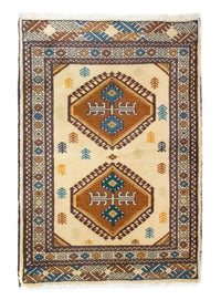 Turkaman tapijt - 89 x 64 cm - blauw