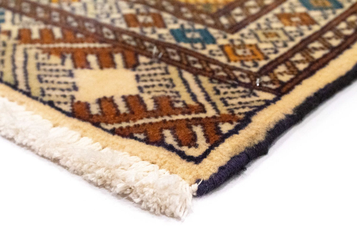 Turkaman tapijt - 89 x 64 cm - blauw