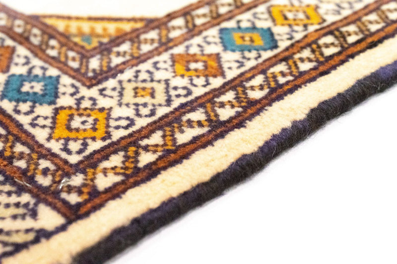 Turkaman tapijt - 89 x 64 cm - blauw