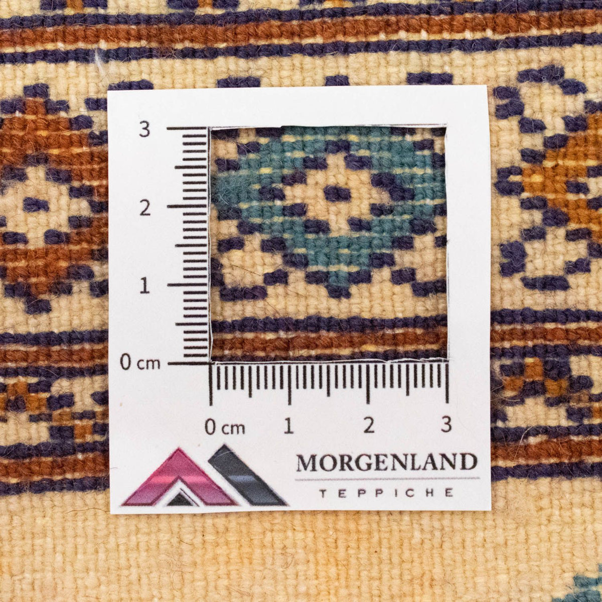 Turkaman tapijt - 89 x 64 cm - blauw