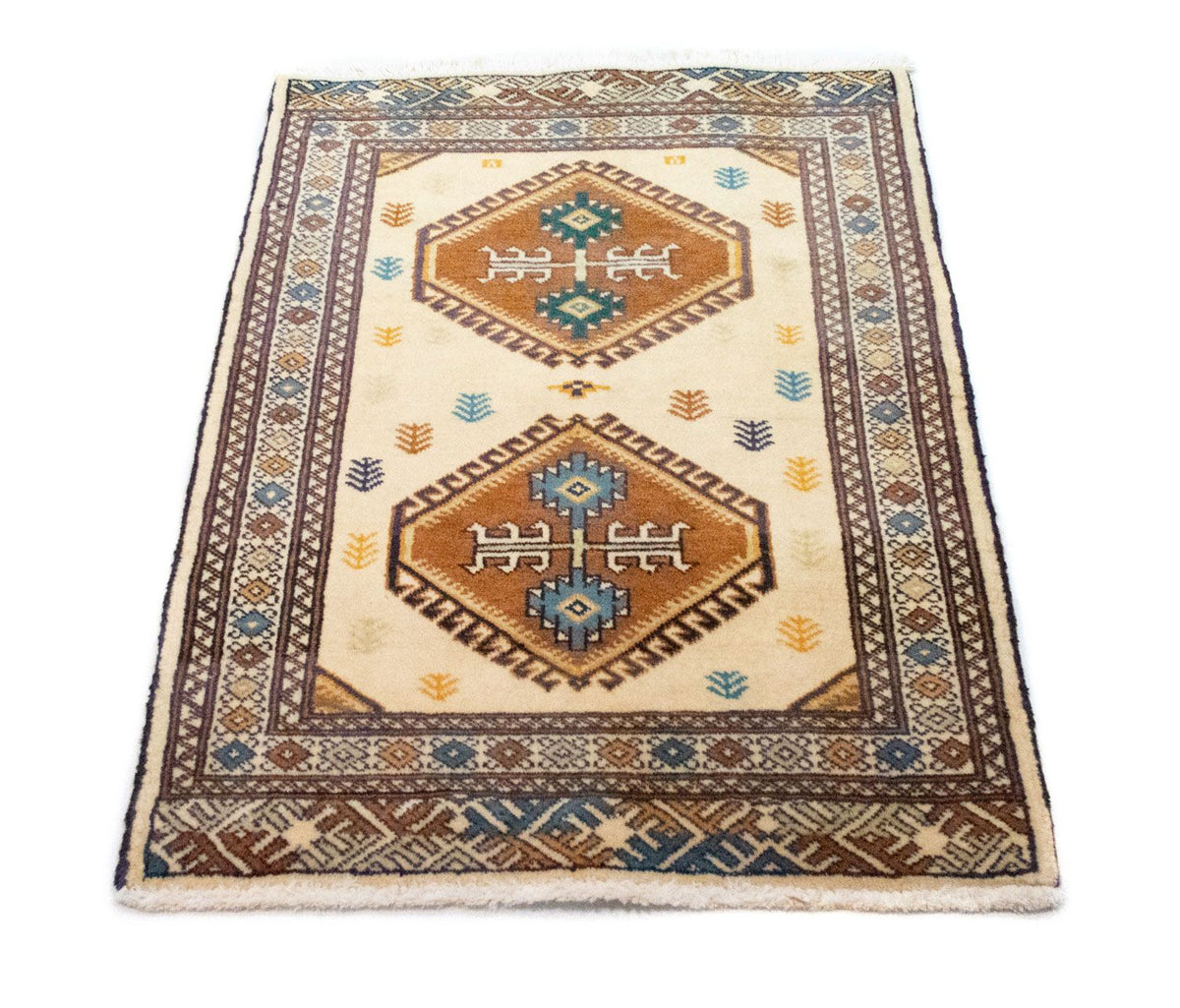 Turkaman tapijt - 88 x 63 cm - beige