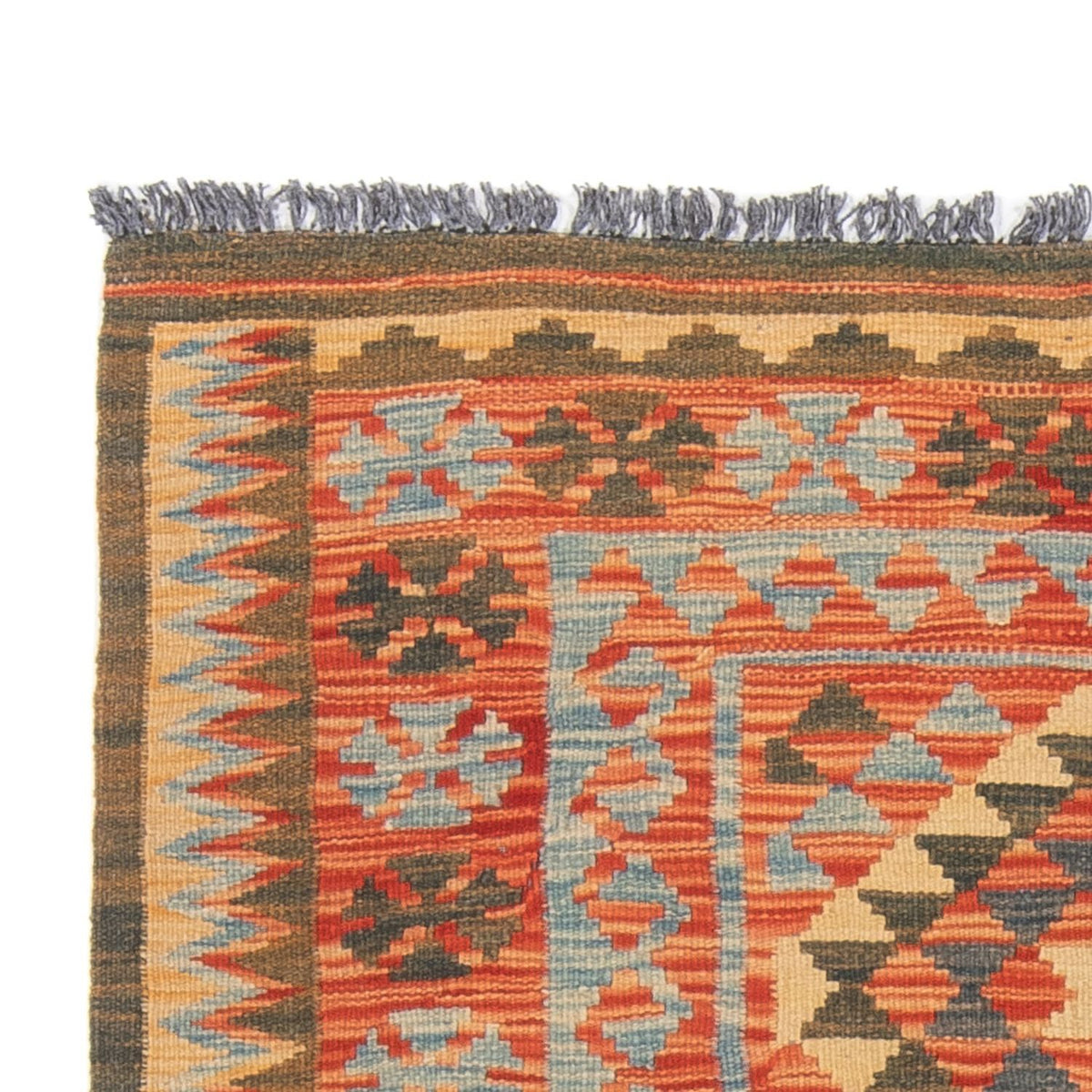 Loper Kelim tapijt - Splash - 206 x 98 cm - veelkleurig