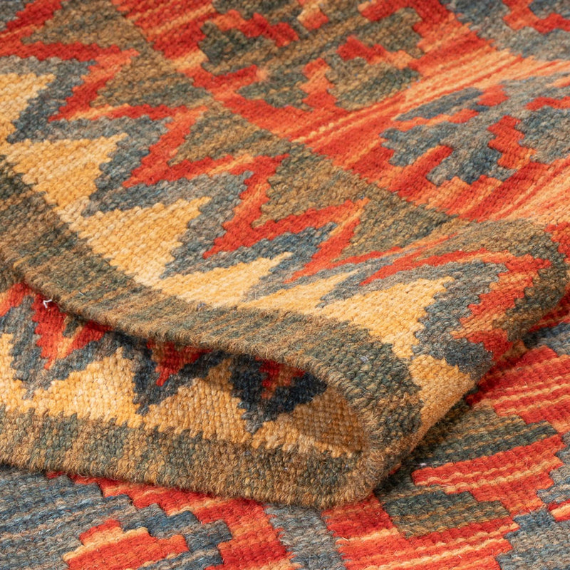 Loper Kelim tapijt - Splash - 206 x 98 cm - veelkleurig