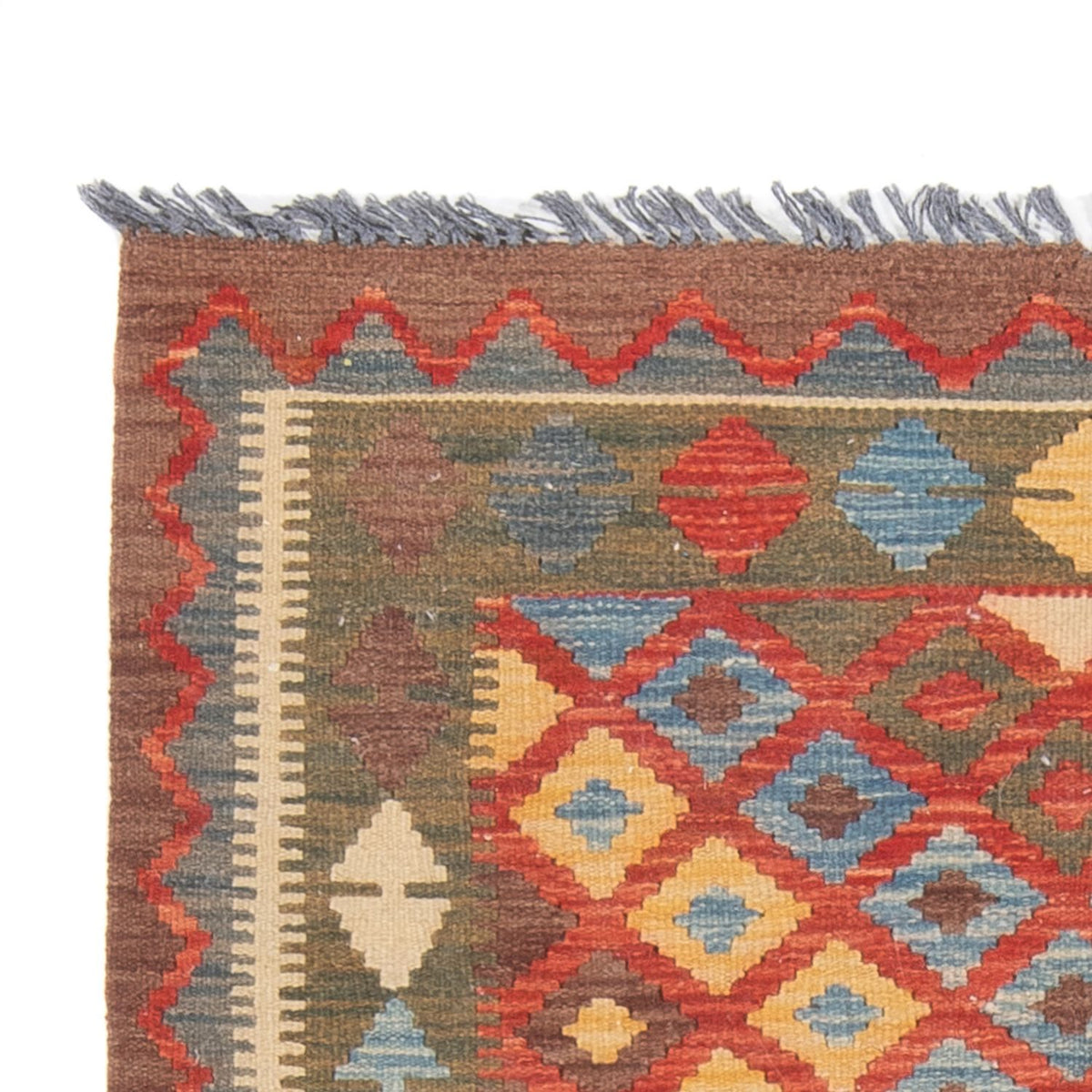 Loper Kelim tapijt - Splash - 207 x 101 cm - veelkleurig