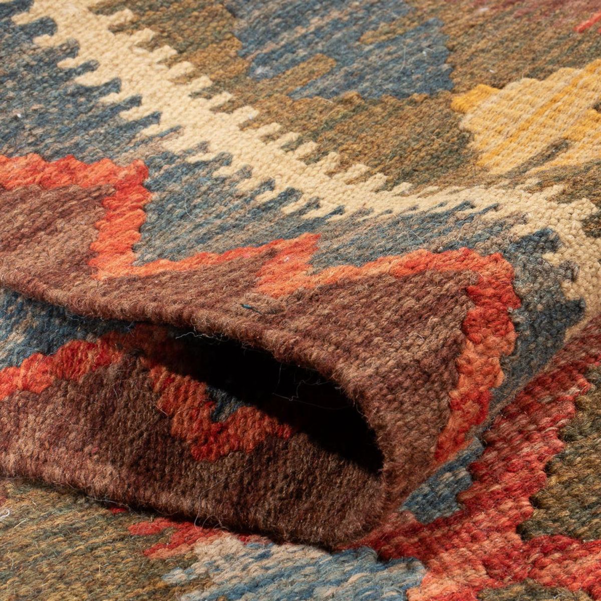 Loper Kelim tapijt - Splash - 207 x 101 cm - veelkleurig