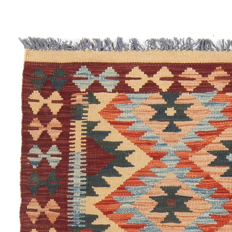 Loper Kelim tapijt - Splash - 198 x 104 cm - veelkleurig