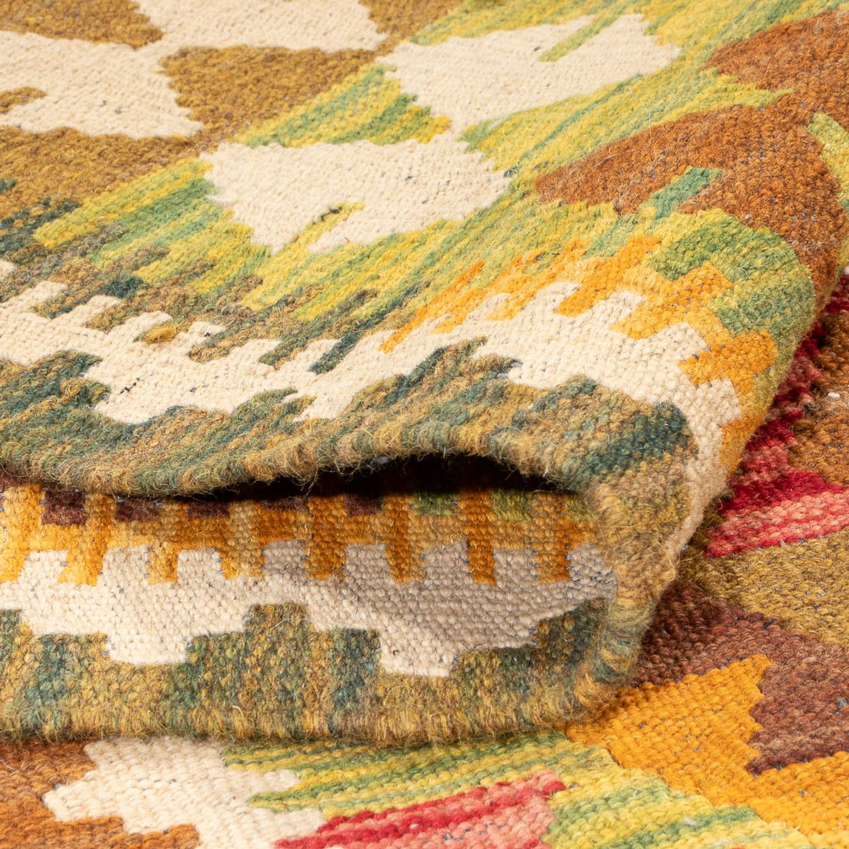 Loper Kelim tapijt - Splash - 231 x 123 cm - veelkleurig