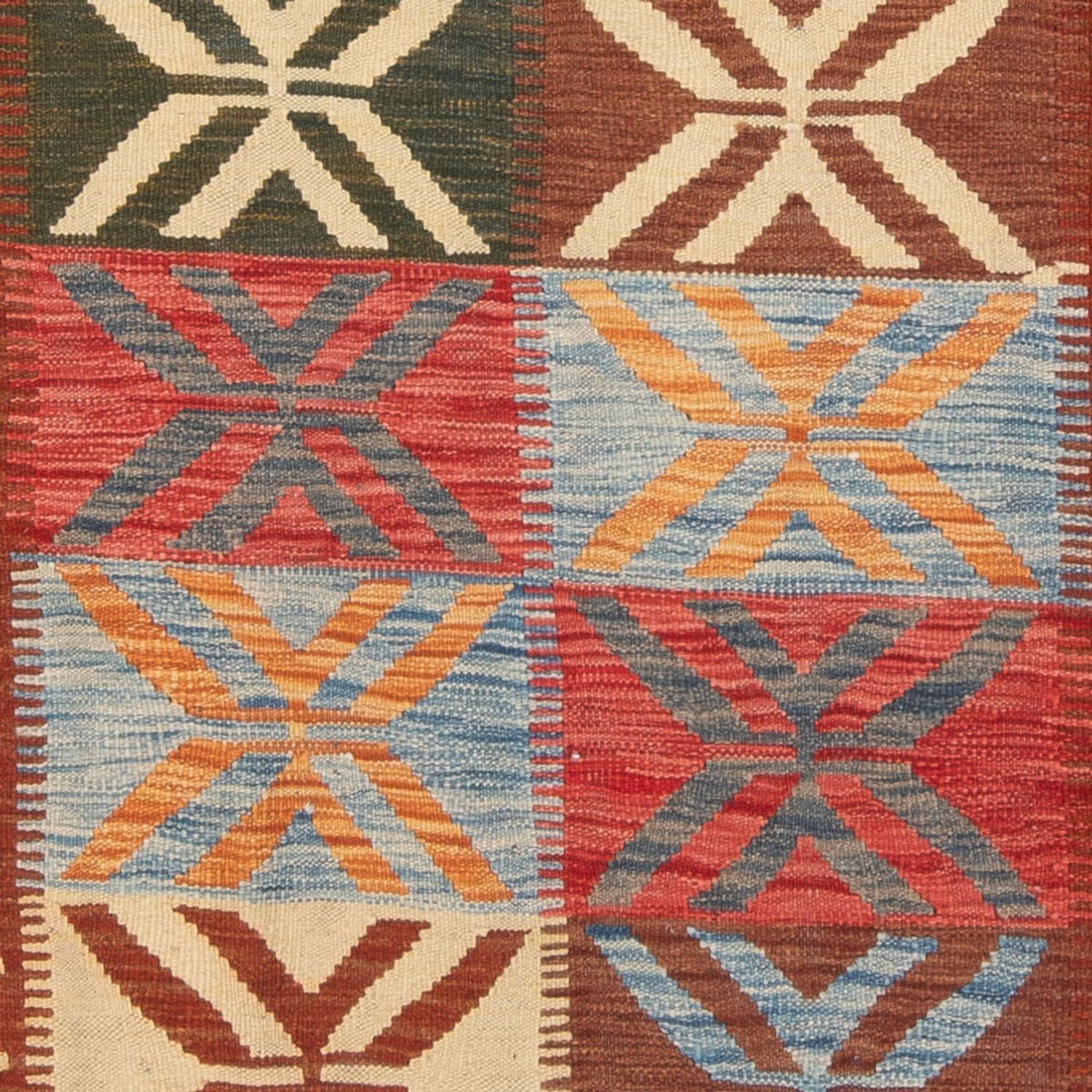 Kelim tapijt - Splash - 204 x 158 cm - veelkleurig