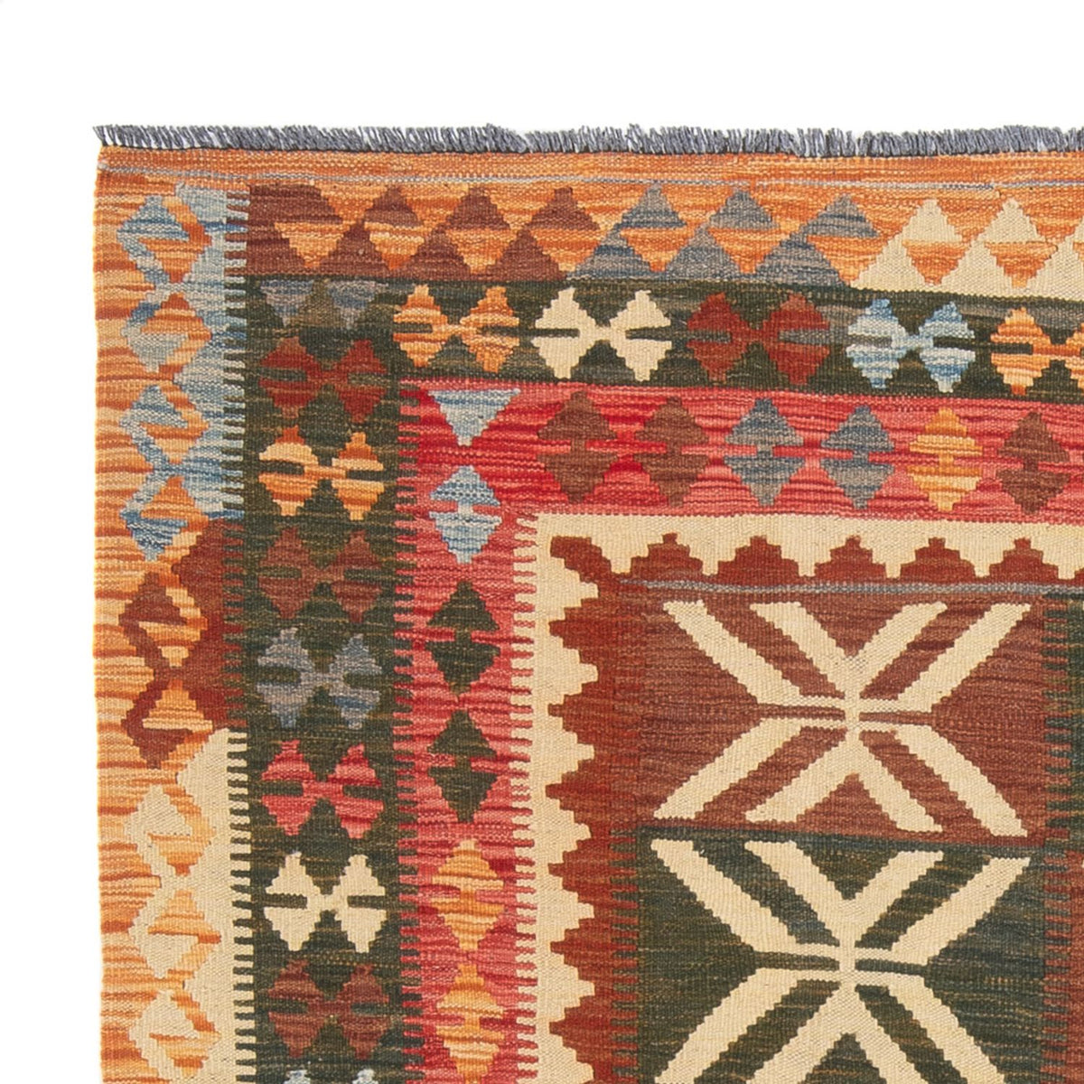 Kelim tapijt - Splash - 204 x 158 cm - veelkleurig