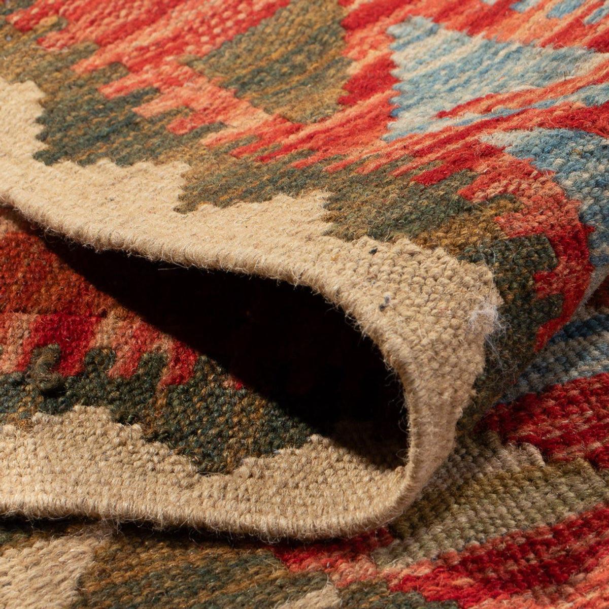 Kelim tapijt - Splash - 114 x 87 cm - veelkleurig