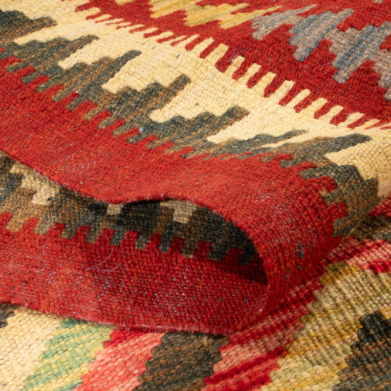 Loper Kelim tapijt - Splash - 402 x 91 cm - veelkleurig