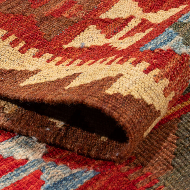 Loper Kelim tapijt - Splash - 304 x 76 cm - veelkleurig