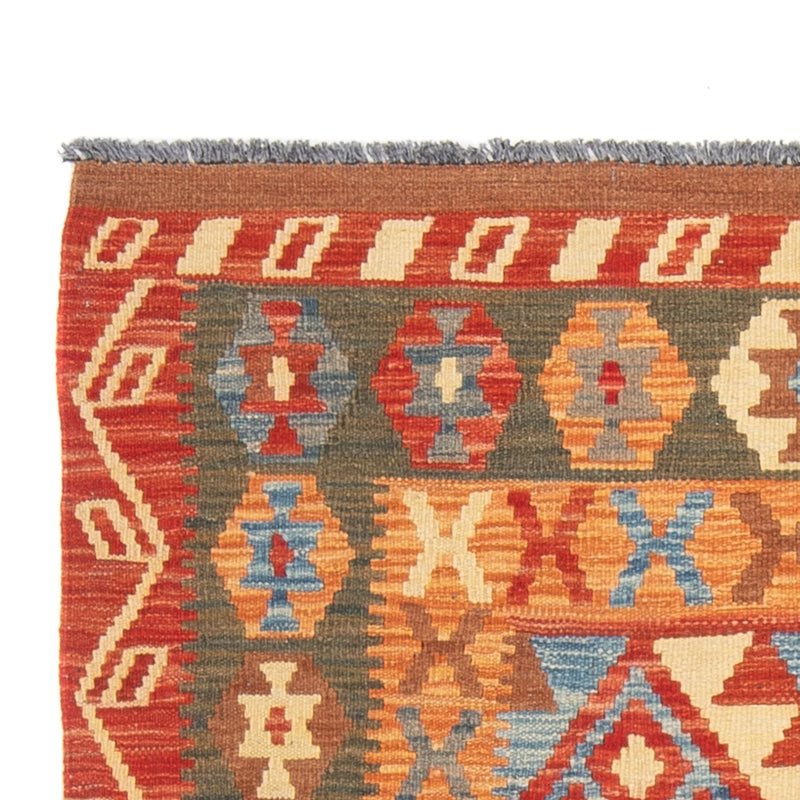 Loper Kelim tapijt - Splash - 206 x 104 cm - veelkleurig