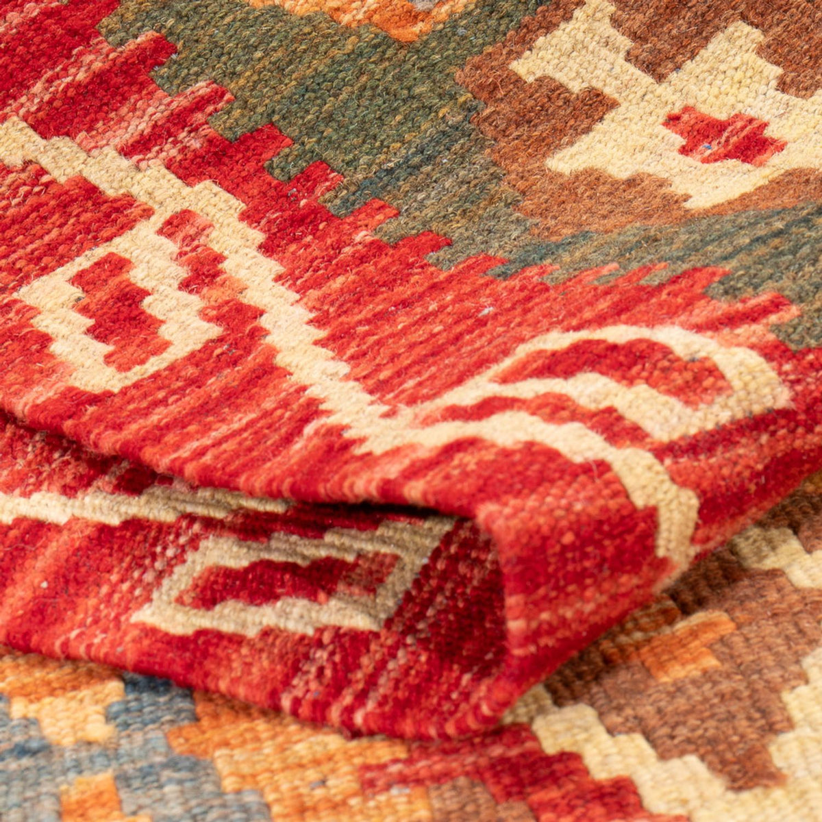 Loper Kelim tapijt - Splash - 206 x 104 cm - veelkleurig