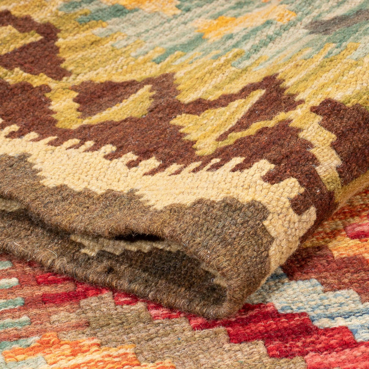 Loper Kelim tapijt - Splash - 201 x 107 cm - veelkleurig