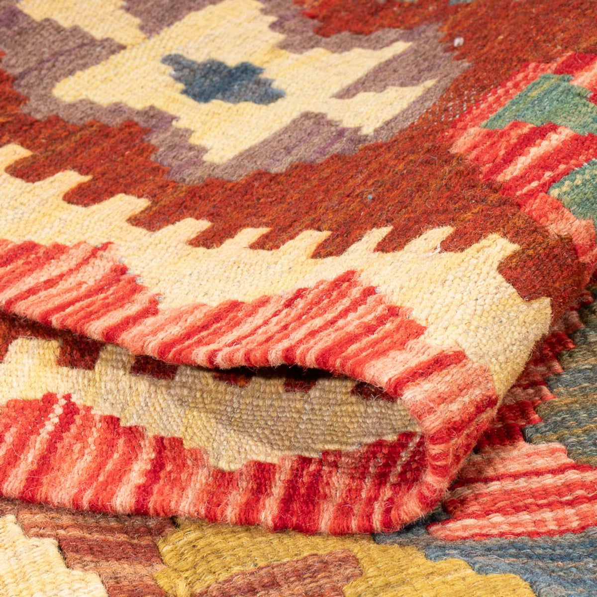 Kelim tapijt - Splash - 198 x 148 cm - veelkleurig