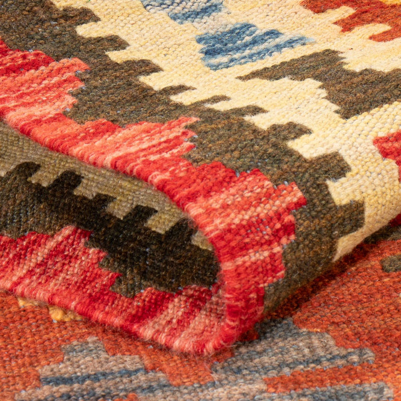 Loper Kelim tapijt - Splash - 201 x 102 cm - veelkleurig