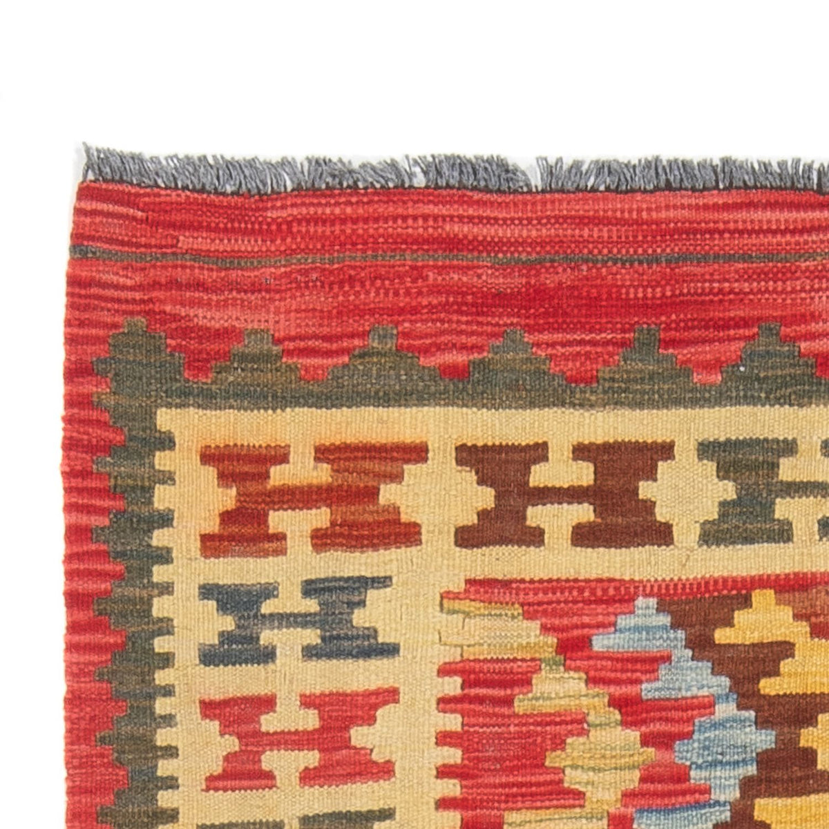 Loper Kelim tapijt - Splash - 201 x 94 cm - veelkleurig