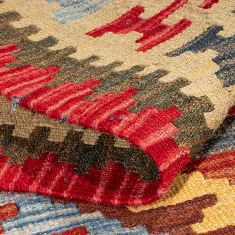 Loper Kelim tapijt - Splash - 201 x 94 cm - veelkleurig