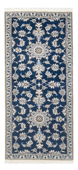 Loper Perzisch tapijt - Nain - 200 x 79 cm - zee blauw