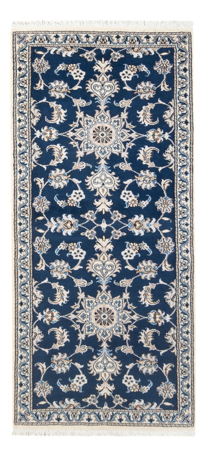 Loper Perzisch tapijt - Nain - 200 x 79 cm - zee blauw
