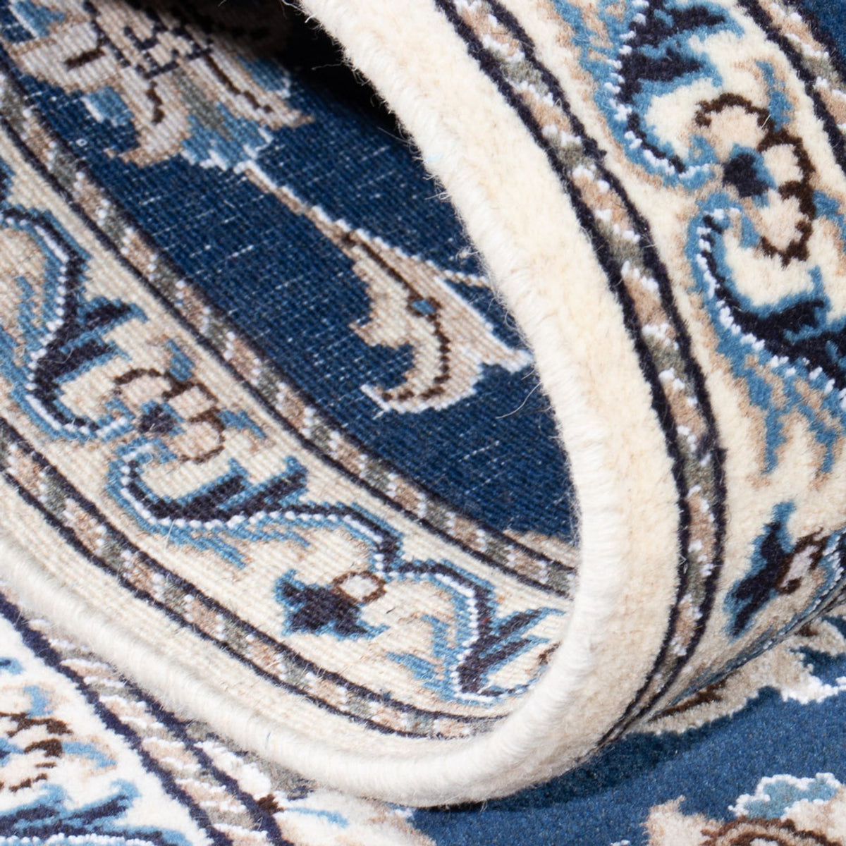 Loper Perzisch tapijt - Nain - 200 x 79 cm - zee blauw