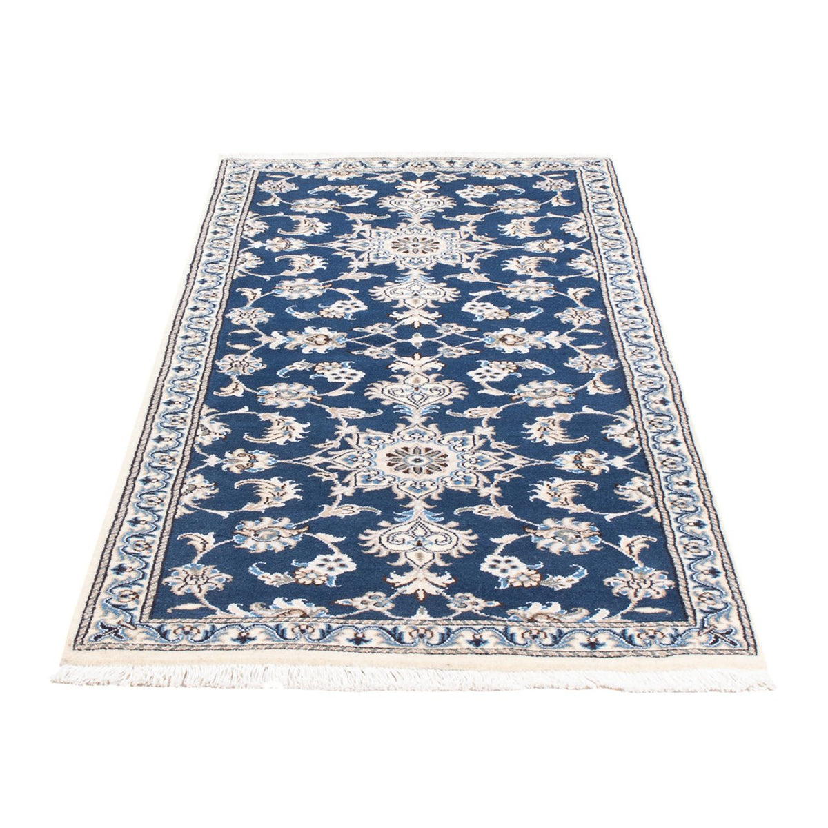 Loper Perzisch tapijt - Nain - 200 x 79 cm - zee blauw