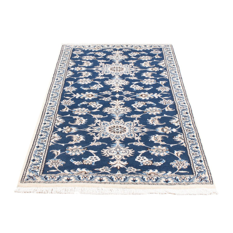 Loper Perzisch tapijt - Nain - 200 x 79 cm - zee blauw