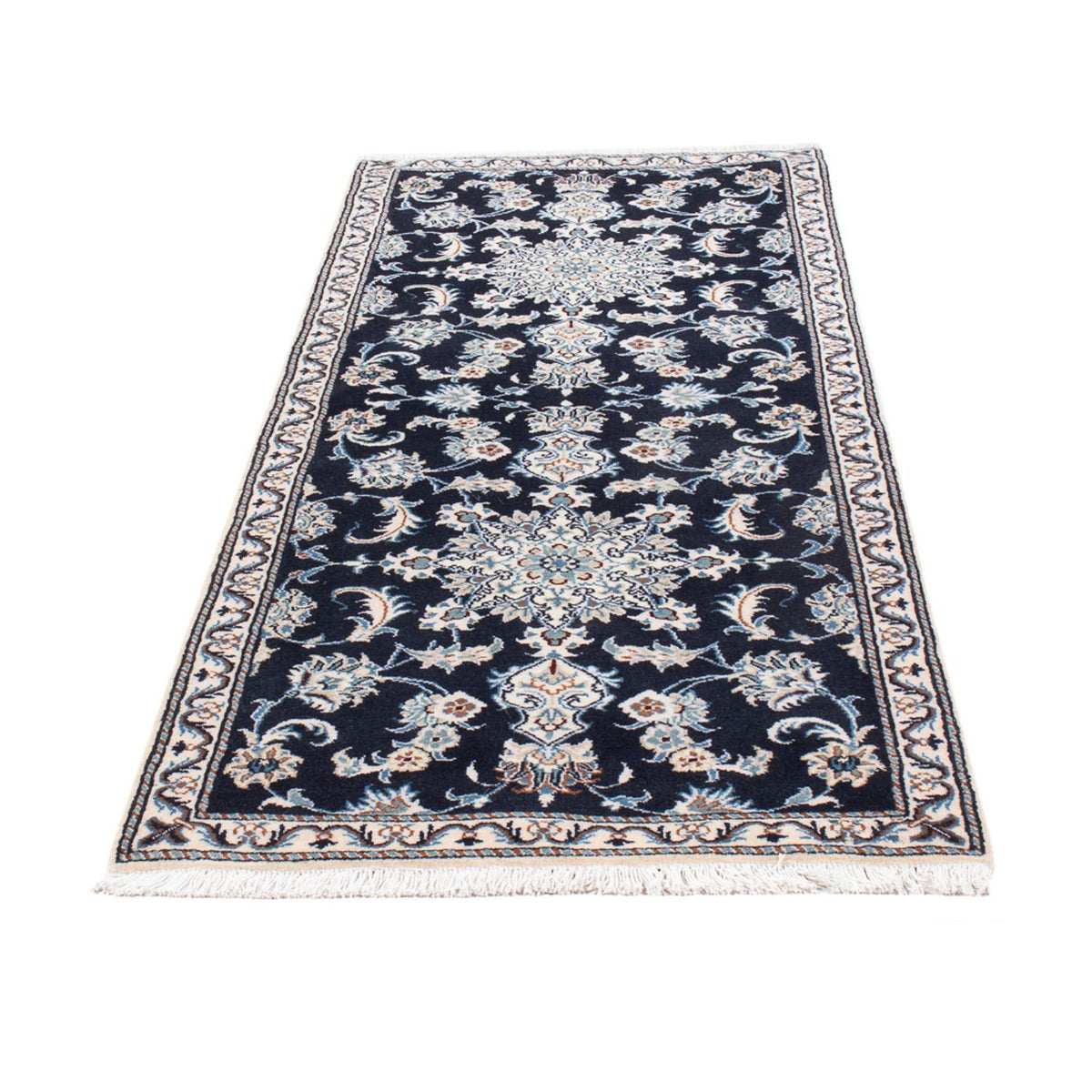 Loper Perzisch tapijt - Nain - 210 x 79 cm - donkerblauw