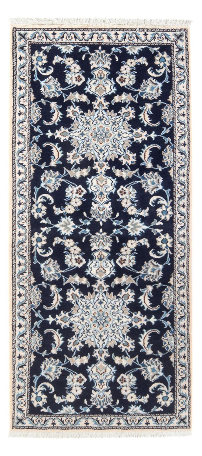 Loper Perzisch tapijt - Nain - 197 x 77 cm - donkerblauw