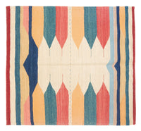 Kelim tapijt - Oosters vierkant  - 129 x 125 cm - mintgroen