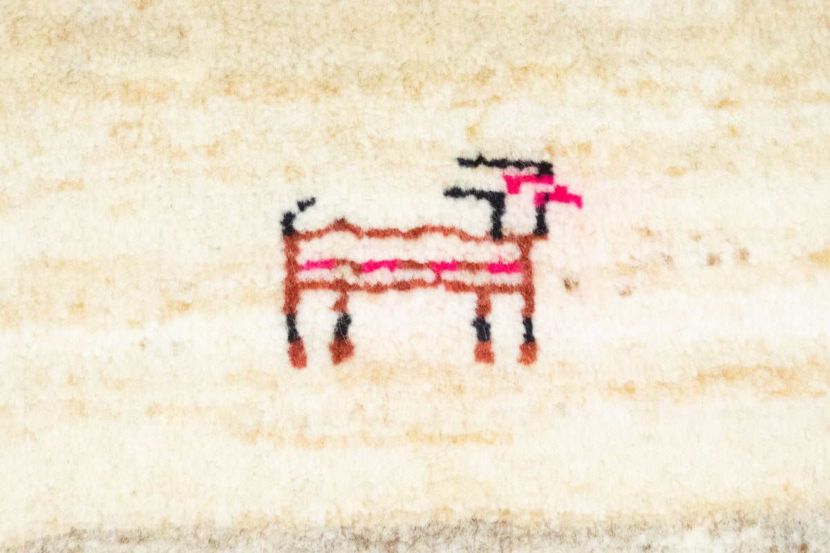 Gabbeh tapijt - Perzisch - 60 x 40 cm - beige