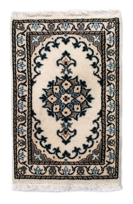 Perzisch tapijt - Nain - 60 x 40 cm - natuurlijk wit