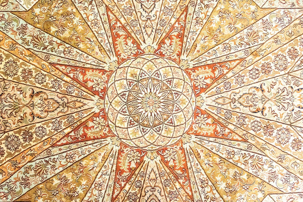 Zijden tapijt - Kashmir Silk - 270 x 185 cm - bruin