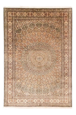 Zijden tapijt - Kashmir Silk - 280 x 185 cm - bruin